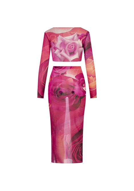 Completo Con Top e Gonna In Tulle Stretch Garden Rose ROBERTO CAVALLI | UKT13A-6HN4802500